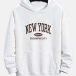 New York Slogan Print Relax Fit Hoodie