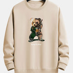 Kung Fu Bear Print Relax Fit Sweatshirt