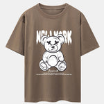 Slogan Bear Print Drop Shoulder Oversize T-Shirt