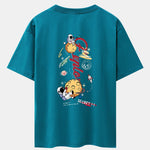 Planet Astronaut Print Drop Shoulder Oversize T-Shirt