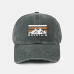 Mountains Pattern Classic Retro Washed Distressed Cotton Baseball Cap