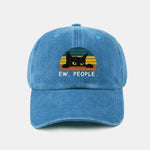 Black Cat Pattern Casual Decoration Washed Cotton Baseball Cap