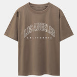 Los Angeles Letter Print Drop Shoulder Oversize T-Shirt