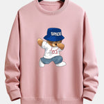 Bear With Hat Print Relax Fit Sweatshirt