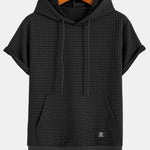 Short Sleeve Waffle Hoodie & Waffle Drawstring Shorts
