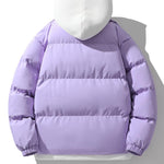 Contrast Zip Up Hooded Puffer Coat