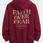 Faith Over Fear Print Relax Fit Hoodie