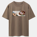 The Creation of Adam Print Drop Shoulder Oversize T-Shirt
