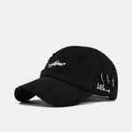 Retro Asher Embroidery Washed Distressed Baseball Cap