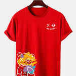 Regular Fit Graffiti Bear Print T-Shirt