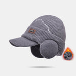 Outdoor Plush Warm Knitted Earflaps Baseball Cap