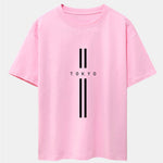 Stripe Tokyo Print Drop Shoulder Oversize T-Shirt