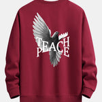 Peace Dove Back Print Relax Fit Sweatshirt