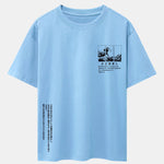 Waves Ukiyo-e Slogan Print Drop Shoulder Oversize T-Shirt