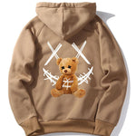 Smiley Bear Back Print Hoodie