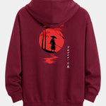 Slogan Samurai Back Print Relax Fit Hoodie