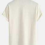 Muscle Fit Ribbed Half Zip Polo