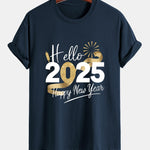 Regular Fit New Year 2025 Print Cotton T-Shirt