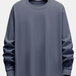 Basic Long Sleeve Heavy Weight Arc Hem T-Shirt