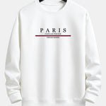 Stripe Paris Slogan Print Relax Fit Sweatshirt