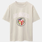 Los Angeles Coat Of Arms Print Drop Shoulder Oversize T-Shirt