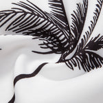 Palm Tree Print Button Up Shirt & Linen Cotton Blend Cropped Pants