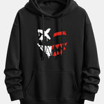 Dissolving Evil Smiley Face Print Relax Fit Hoodie