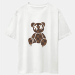 Checkerboard Dissolving Bear Drop Shoulder Oversize T-Shirt