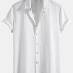 Geometric Jacquard Button Up Shirt & Shorts