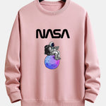 Astronaut Reading Book Print Relax Fit Sweatshirt
