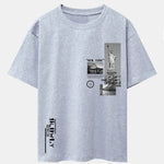 New York Architecture Print Drop Shoulder Oversize T-Shirt
