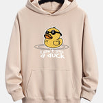 Yellow Duck With Sunglasses Print Relax Fit Hoodie
