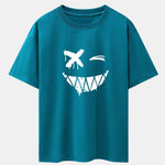 Dissolved Smiley Face Print Drop Shoulder Oversize T-Shirt