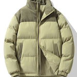 Corduroy Patchwork Puffer Jacket