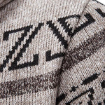 Aztec Geometric Pattern Zip Hooded Sweater