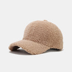 Solid Color Plush Warm Baseball Cap