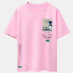 Waves Tokyo Ukiyo-e Print Drop Shoulder Oversize T-Shirt