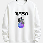 Astronaut Reading Book Print Relax Fit Sweatshirt