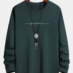 Long Sleeve Freedom Print Cotton T-Shirt