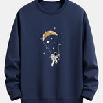 Astronaut Moon Print Relax Fit Sweatshirt