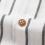 Cotton Blend Striped Button Up Shirt