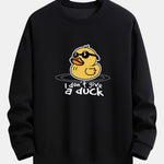 Yellow Duck With Sunglasses Print Relax Fit Sweatshirt