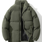 Funnel Neck Corduroy Puffer Coat