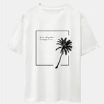 Los Angeles Palm Trees Print Drop Shoulder Oversize T-Shirt