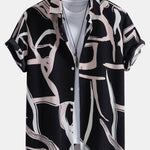 Abstract Print Button Up Shirt
