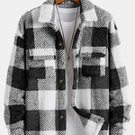 Plaid Teddy Fleece Button Up Overshirt
