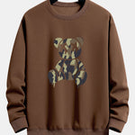 Camouflage Dissolving Bear Print Relax Fit Sweatshirt
