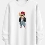 Cool Style Bear Print Relax Fit Sweatshirt