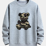 Camouflage Bear Print Relax Fit Sweatshirt