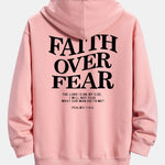 Faith Over Fear Print Relax Fit Hoodie